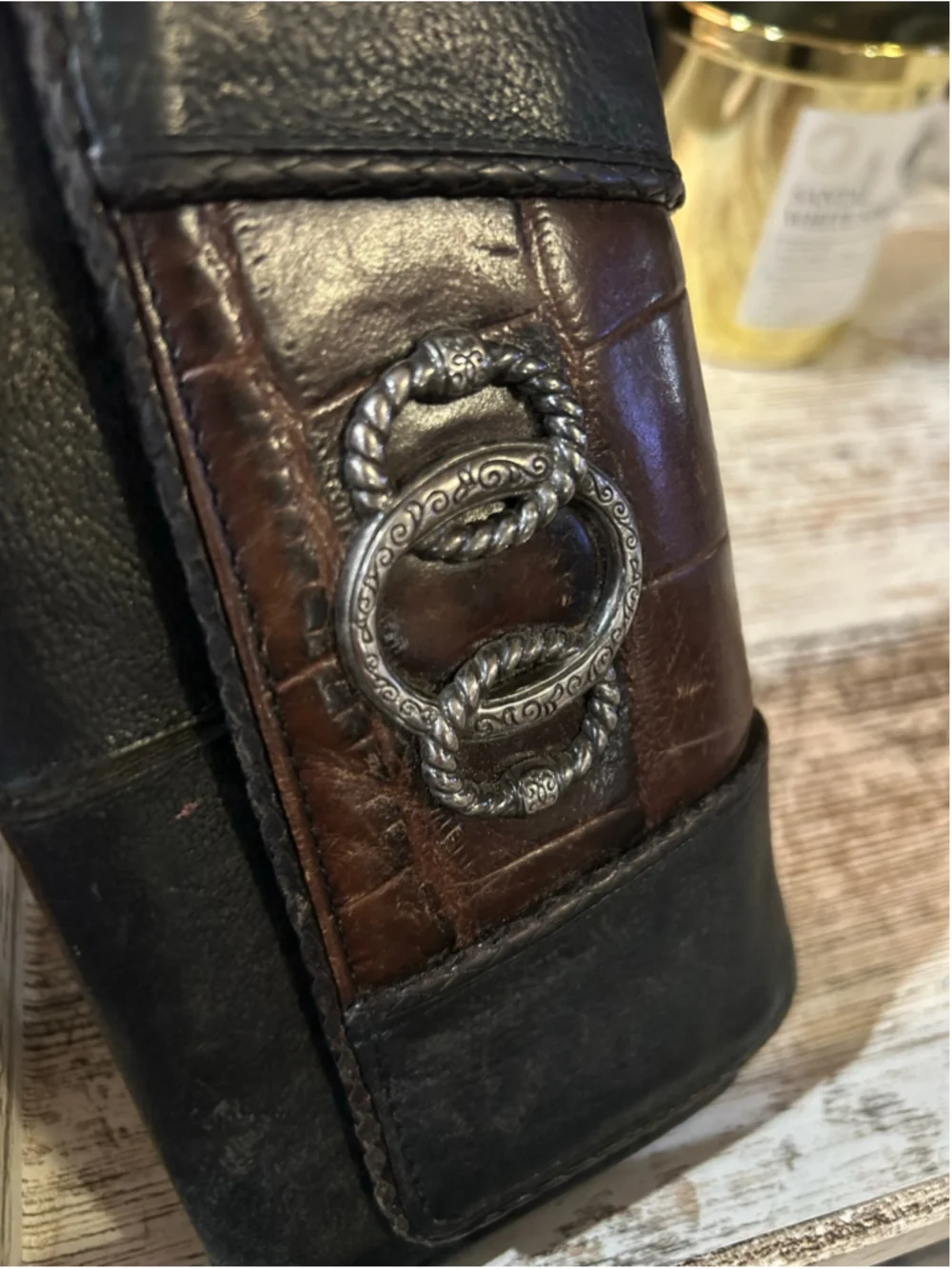 Brighton Leather Wallet/crossbody One Size Black Brown